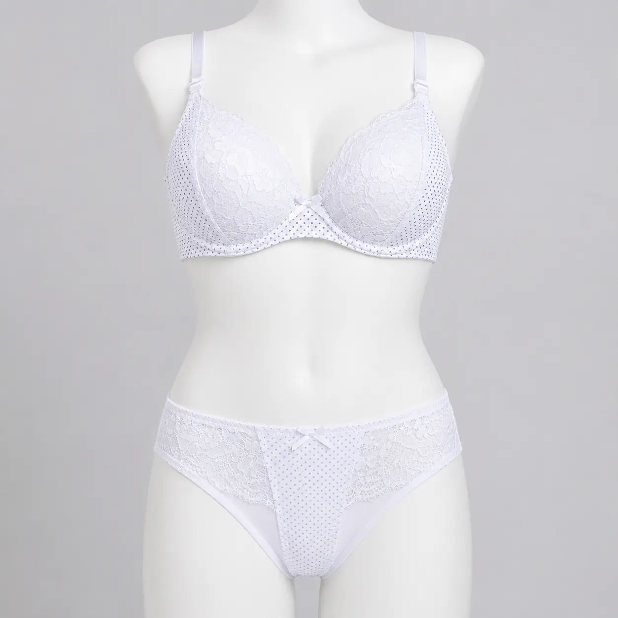 Swiss Dot Lace Underwire Bra & Panty Set