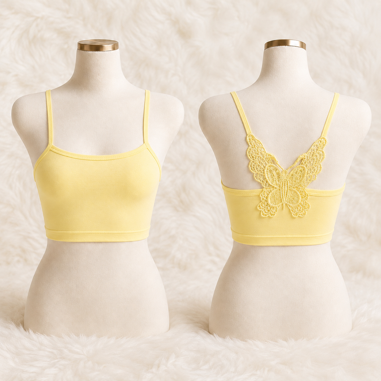 Wireless Butterfly Lace-Back Bra