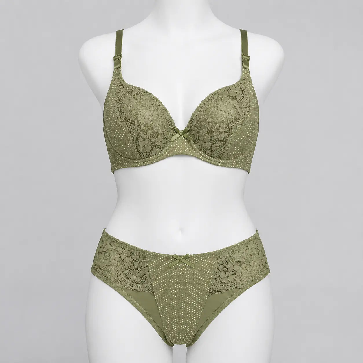 Swiss Dot Lace Underwire Bra & Panty Set