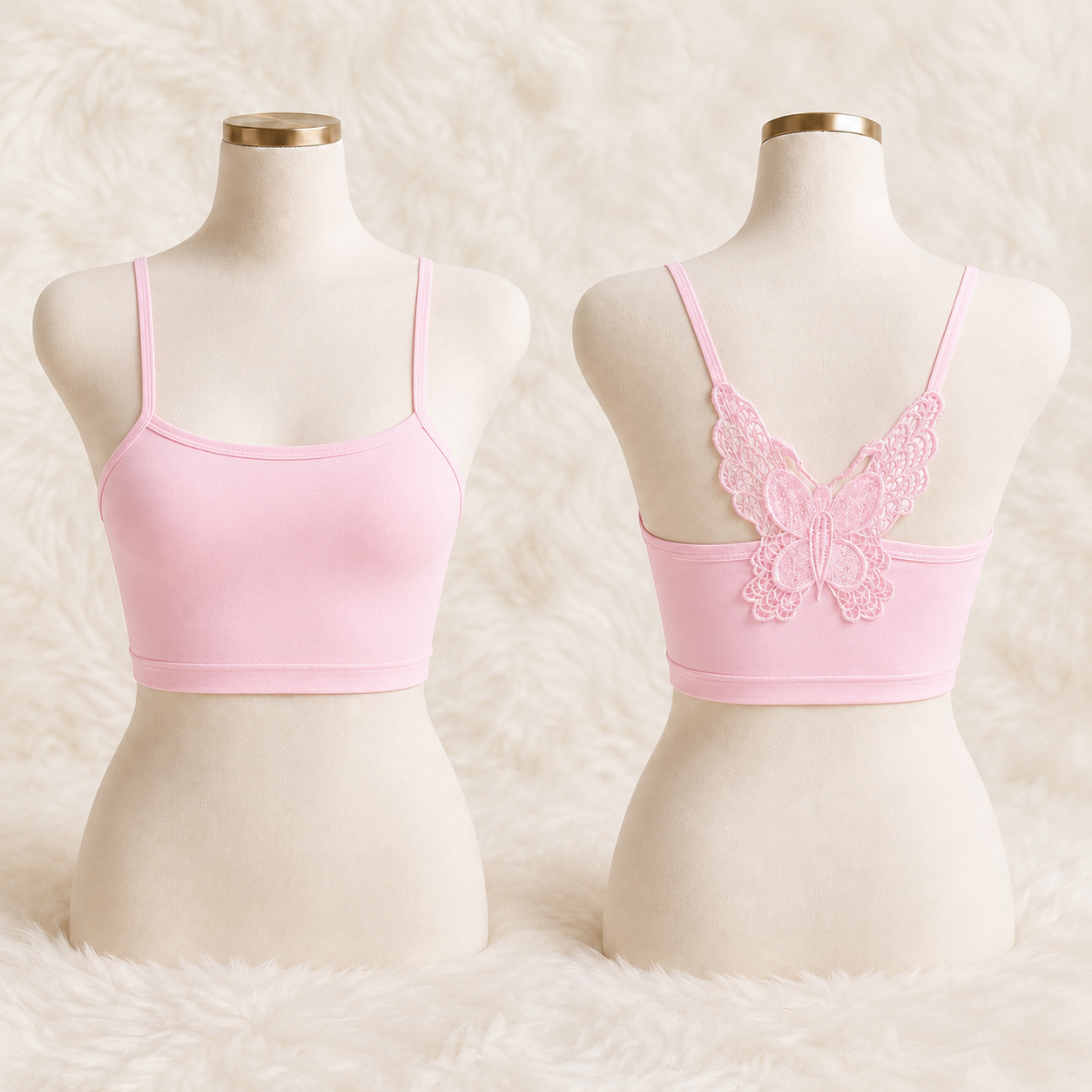 Wireless Butterfly Lace-Back Bra