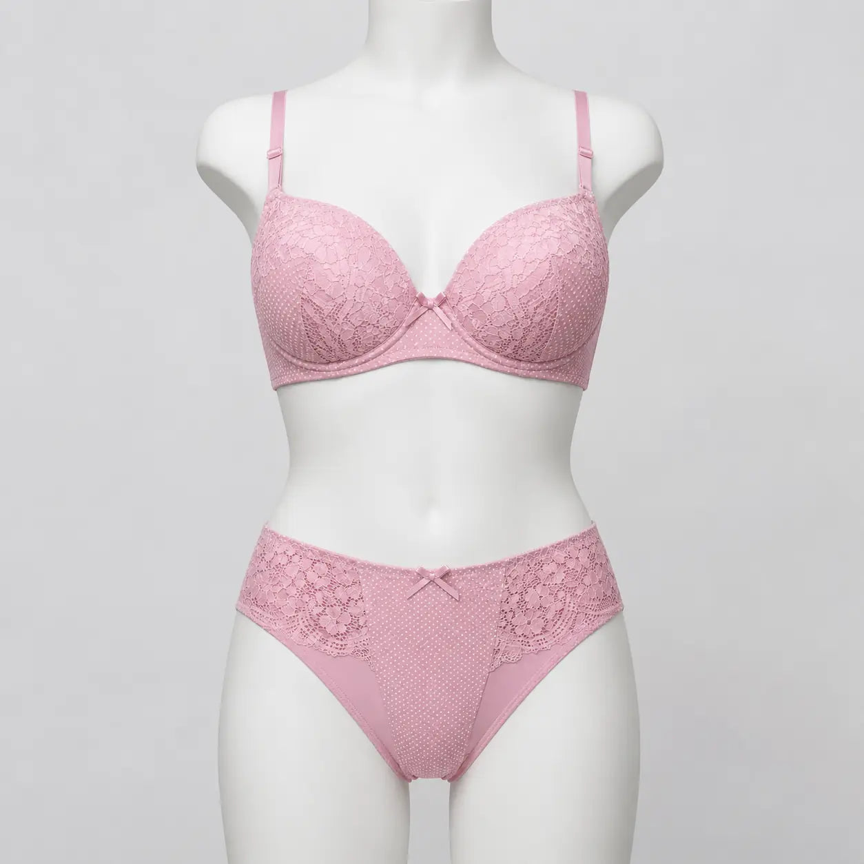 Swiss Dot Lace Underwire Bra & Panty Set