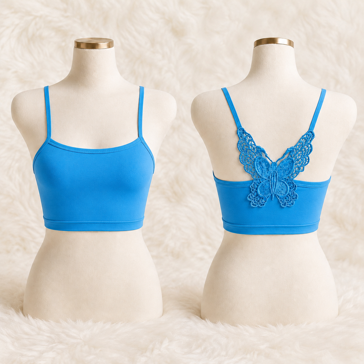 Wireless Butterfly Lace-Back Bra