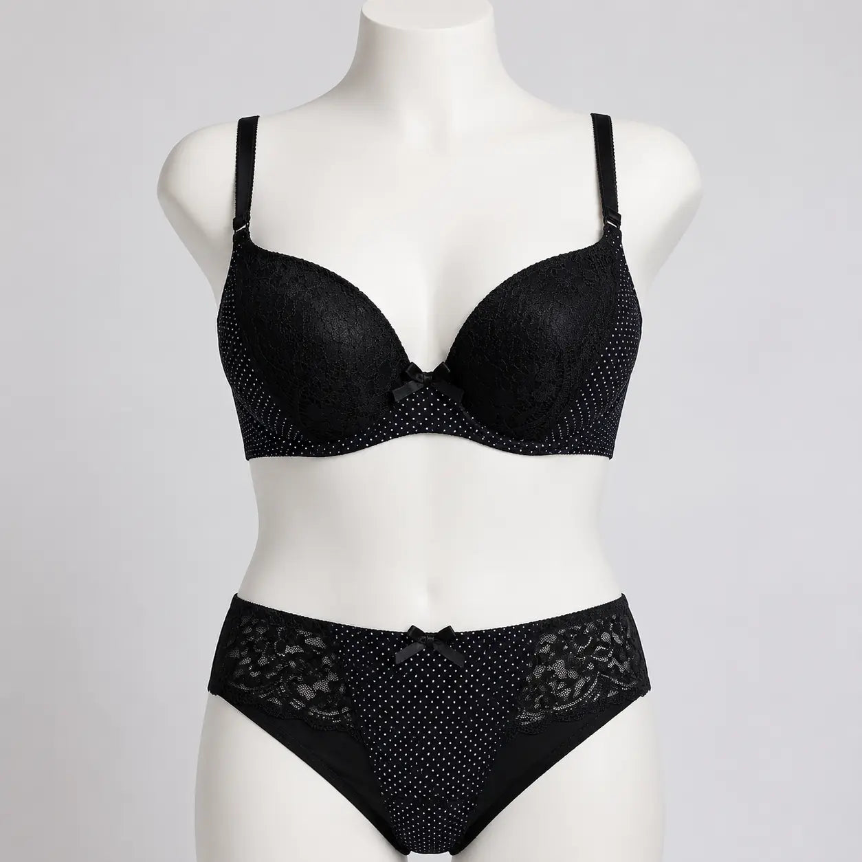 Swiss Dot Lace Underwire Bra & Panty Set