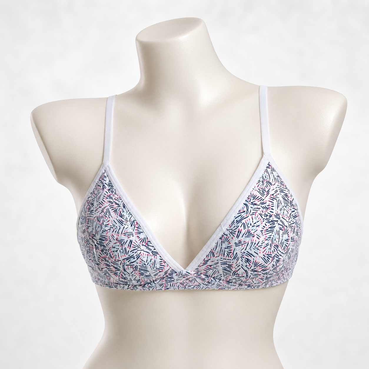 Soft Stretch Cross-Front Printed Bra