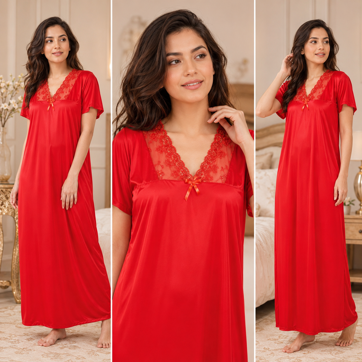 Midnight Allure - Premium Satin Nighty