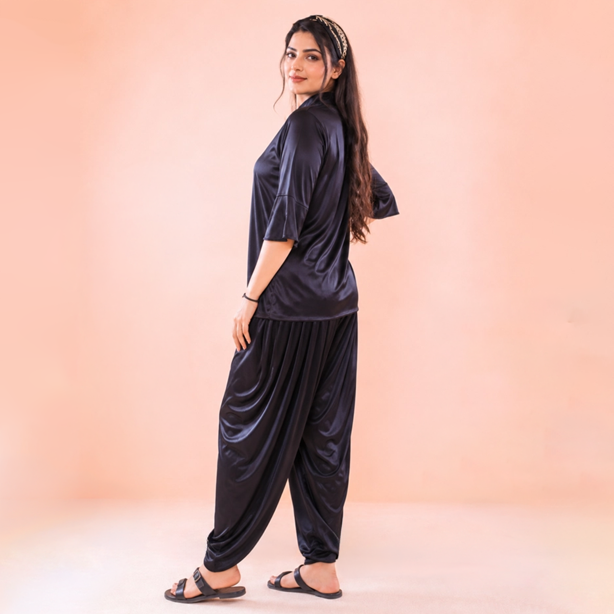 Midnight Allure - 2 Piece Patyala Nightwear Set