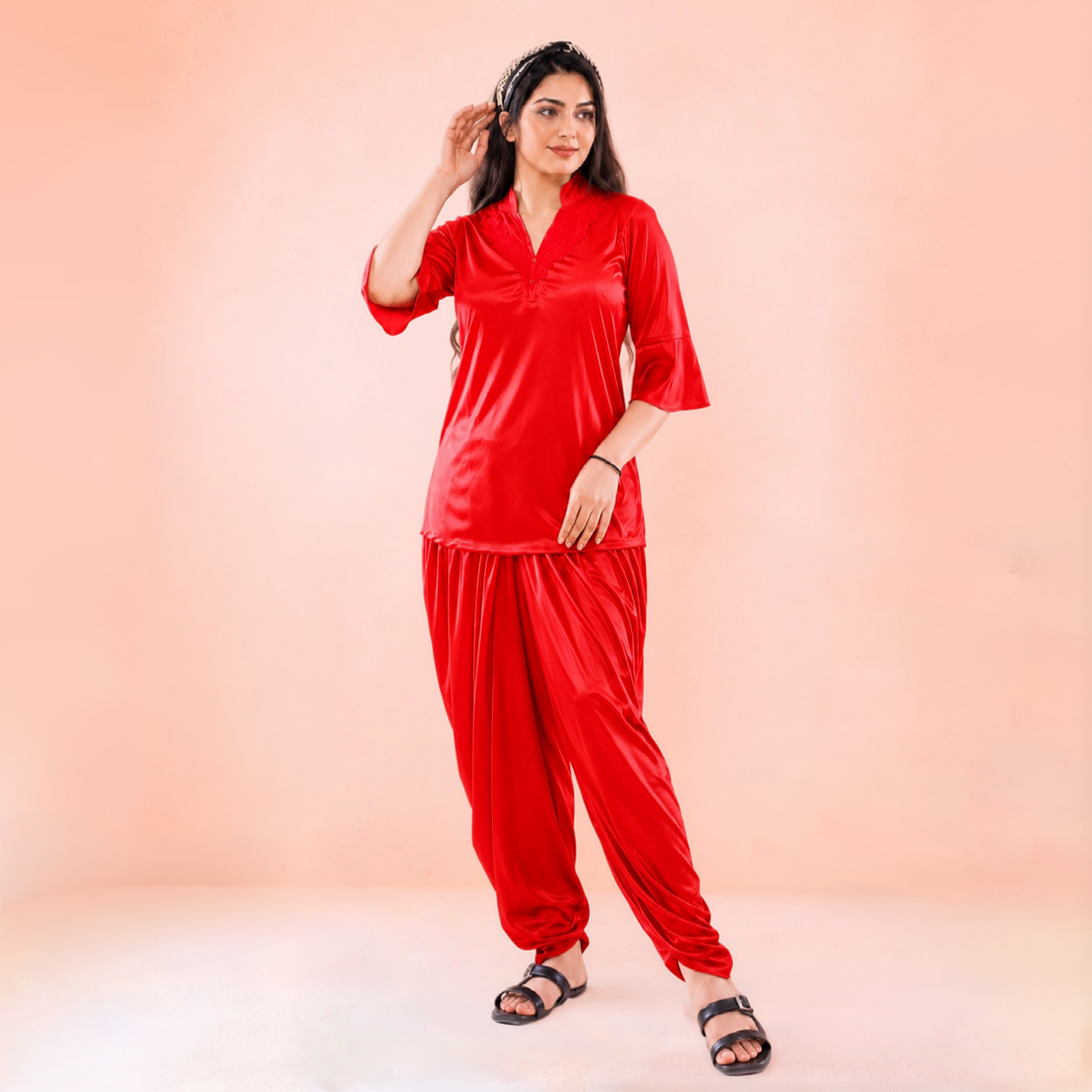 Midnight Allure - 2 Piece Patyala Nightwear Set