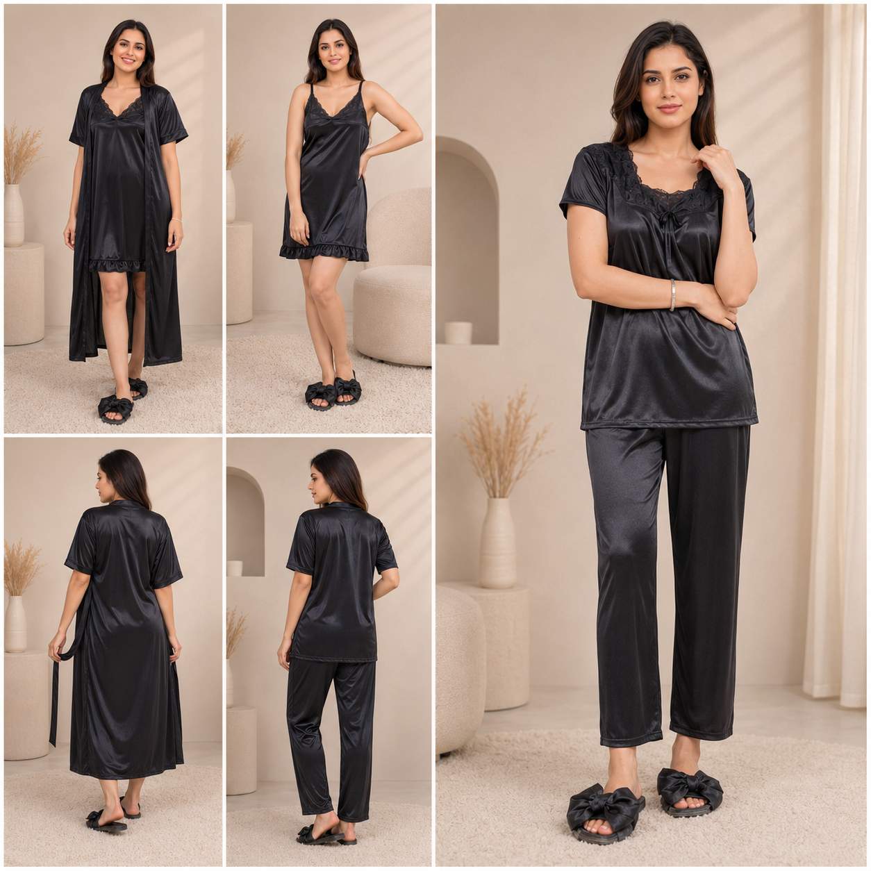 The 4-Piece Luxe Satin Sleepwear Set