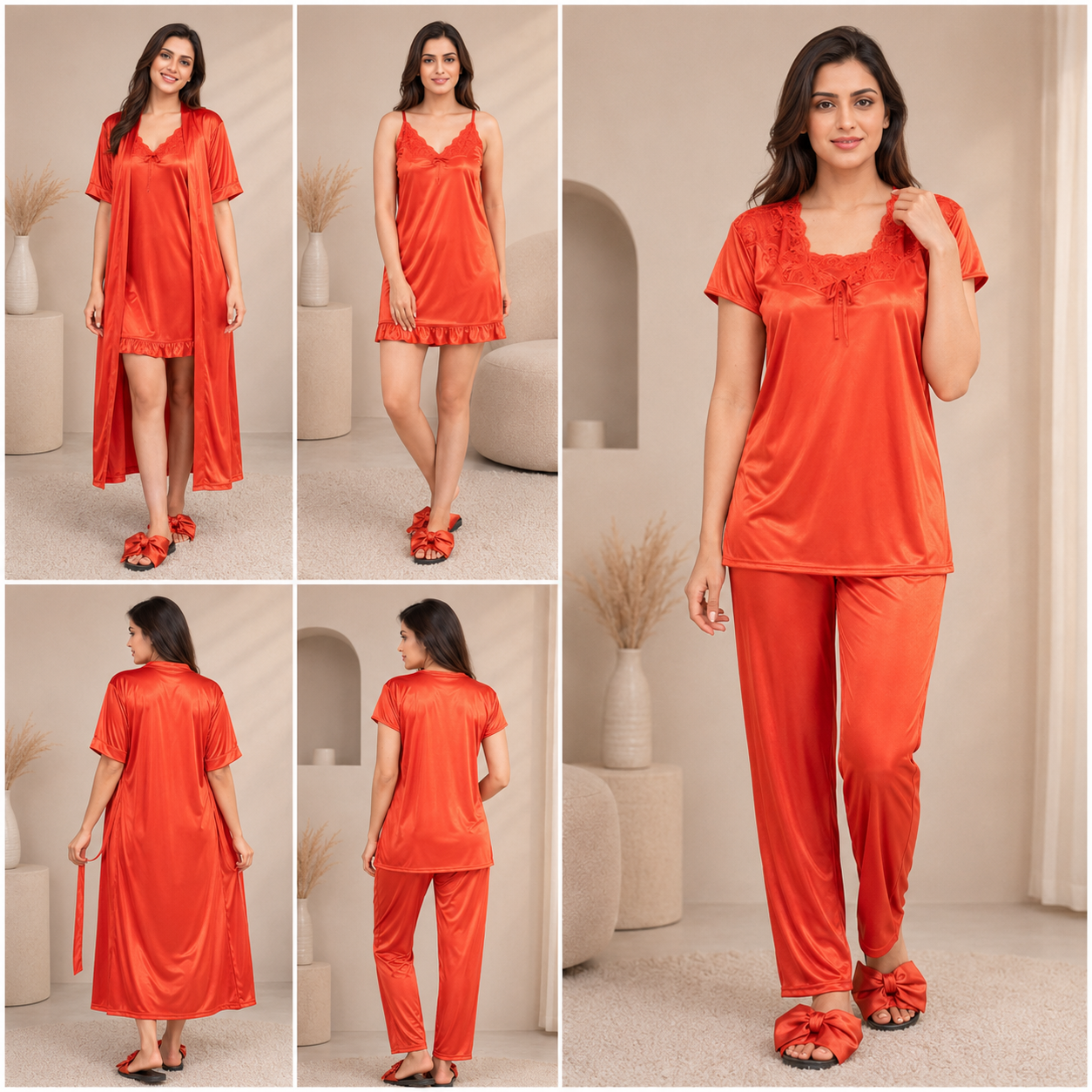 The 4-Piece Luxe Satin Sleepwear Set