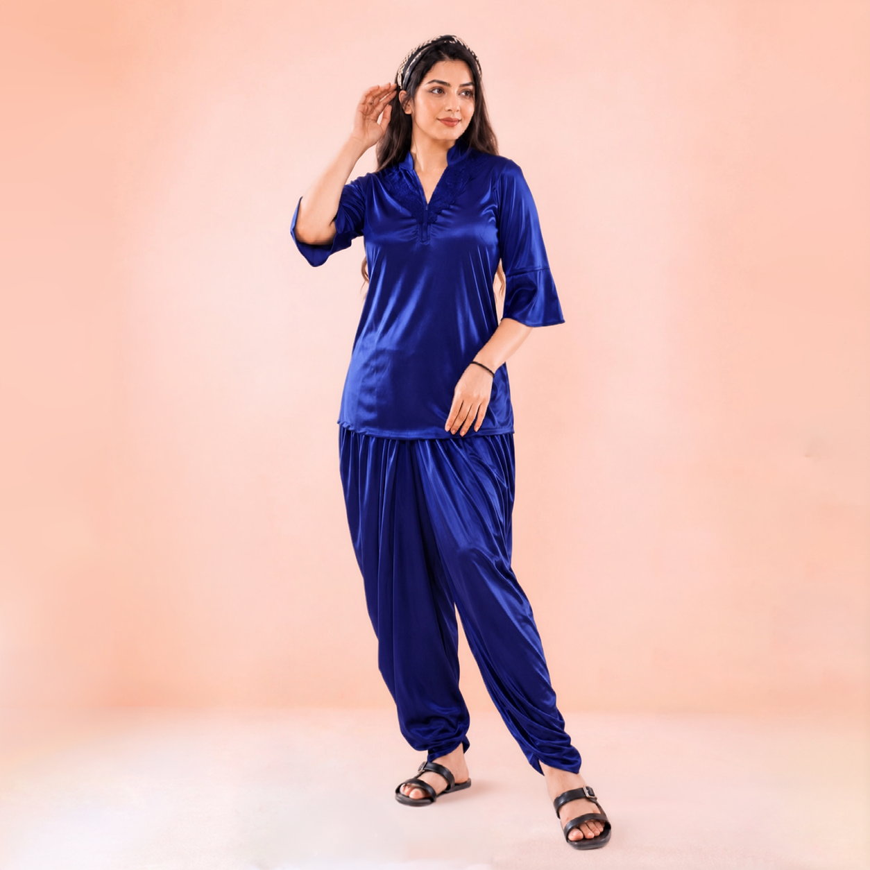Midnight Allure - 2 Piece Patyala Nightwear Set