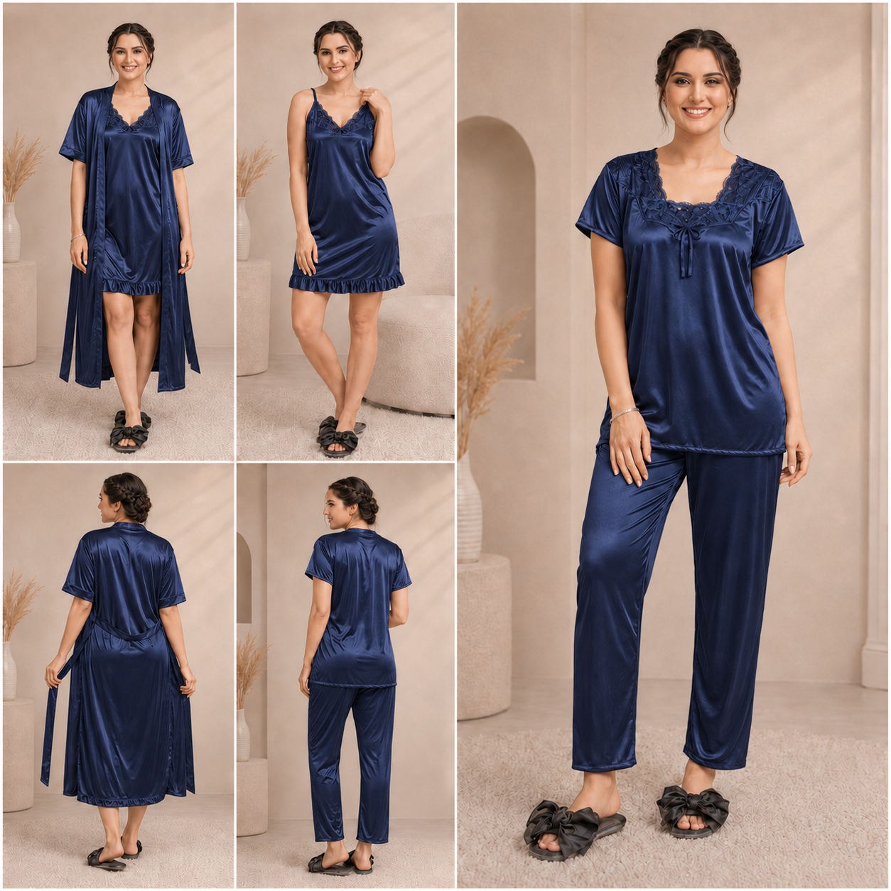 The 4-Piece Luxe Satin Sleepwear Set