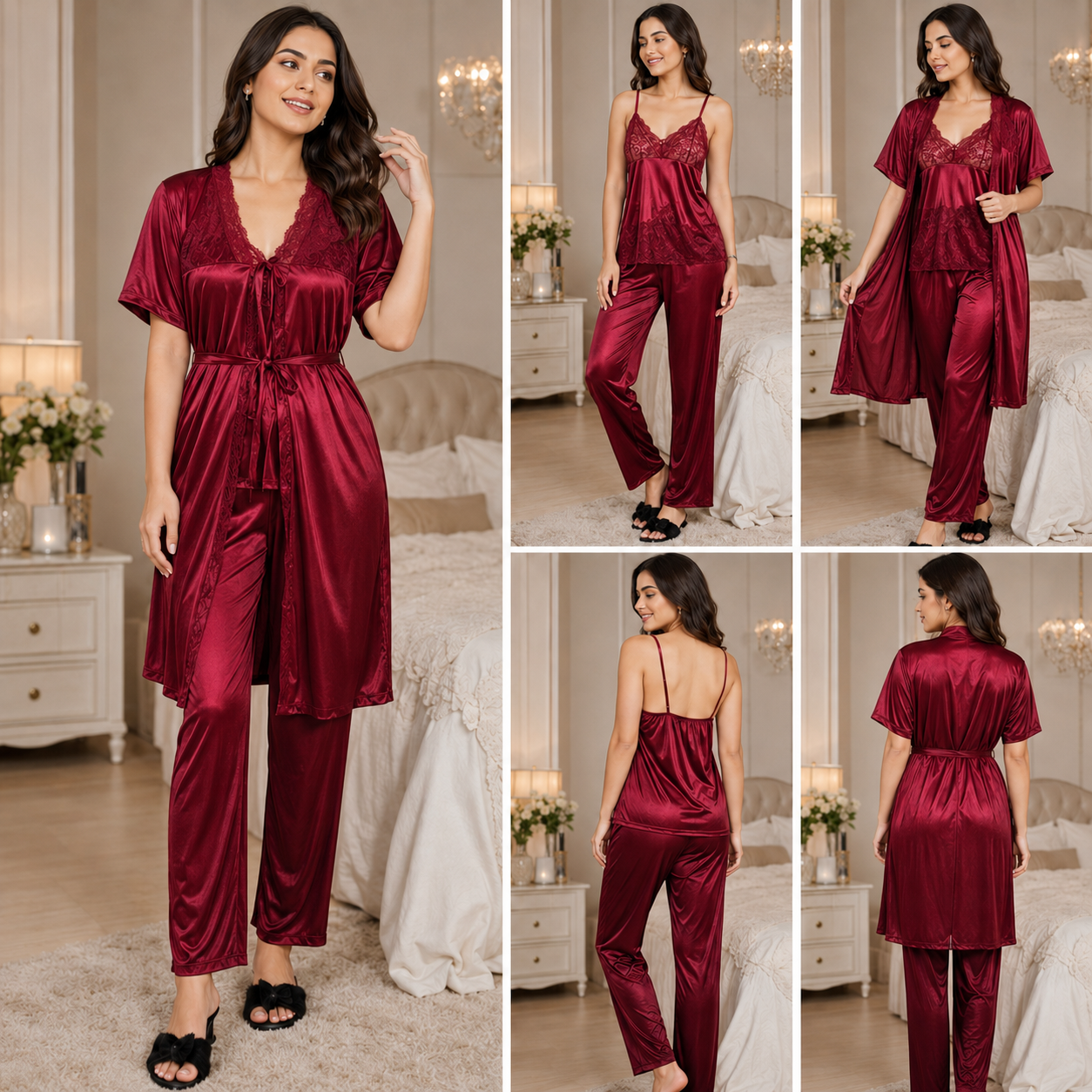 Midnight Allure - 3 Piece Pajama Nightwear Set