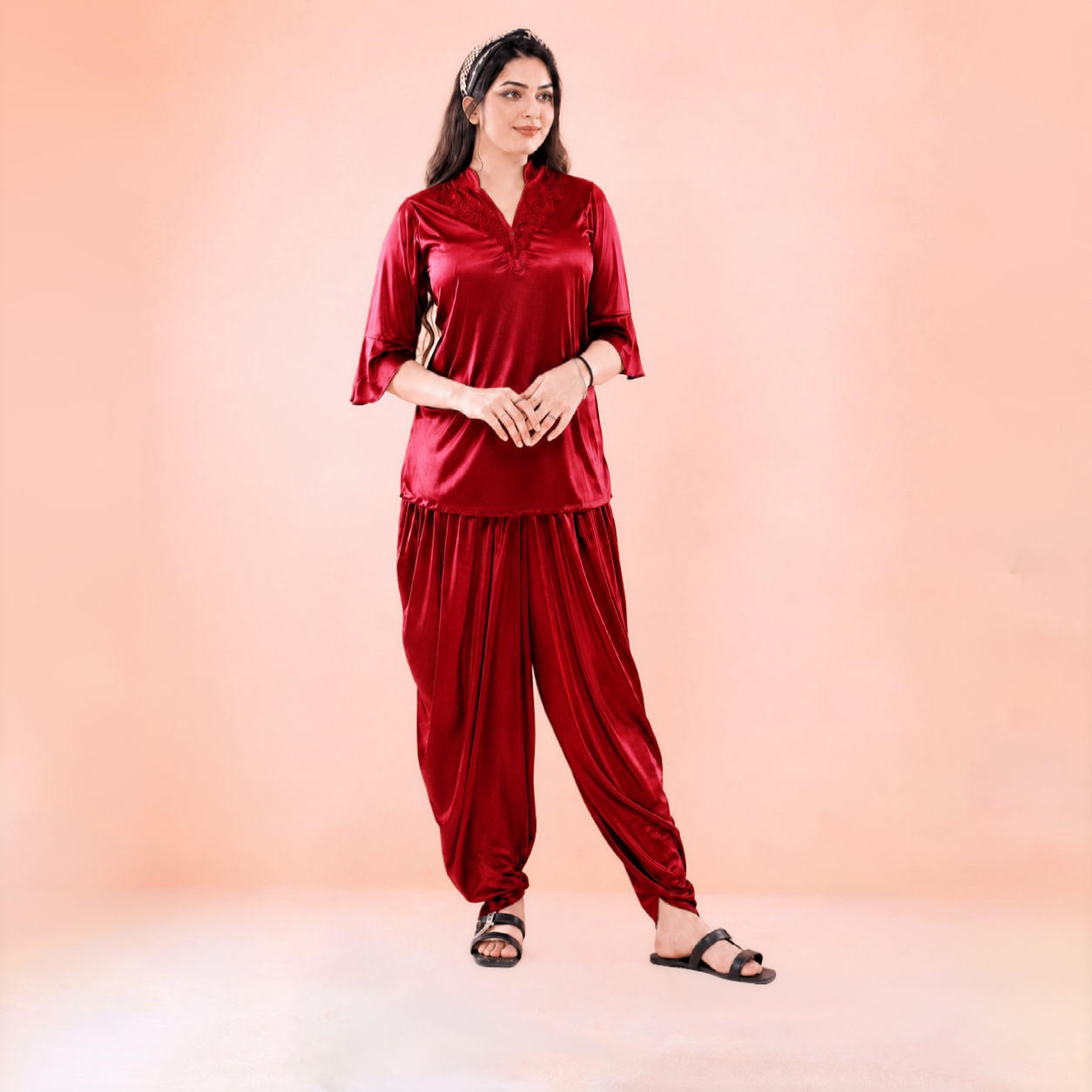 Midnight Allure - 2 Piece Patyala Nightwear Set