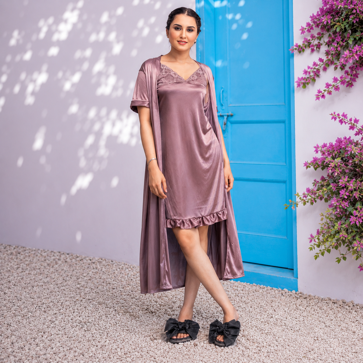Midnight Allure- 4 Pieces Nightwear Set
