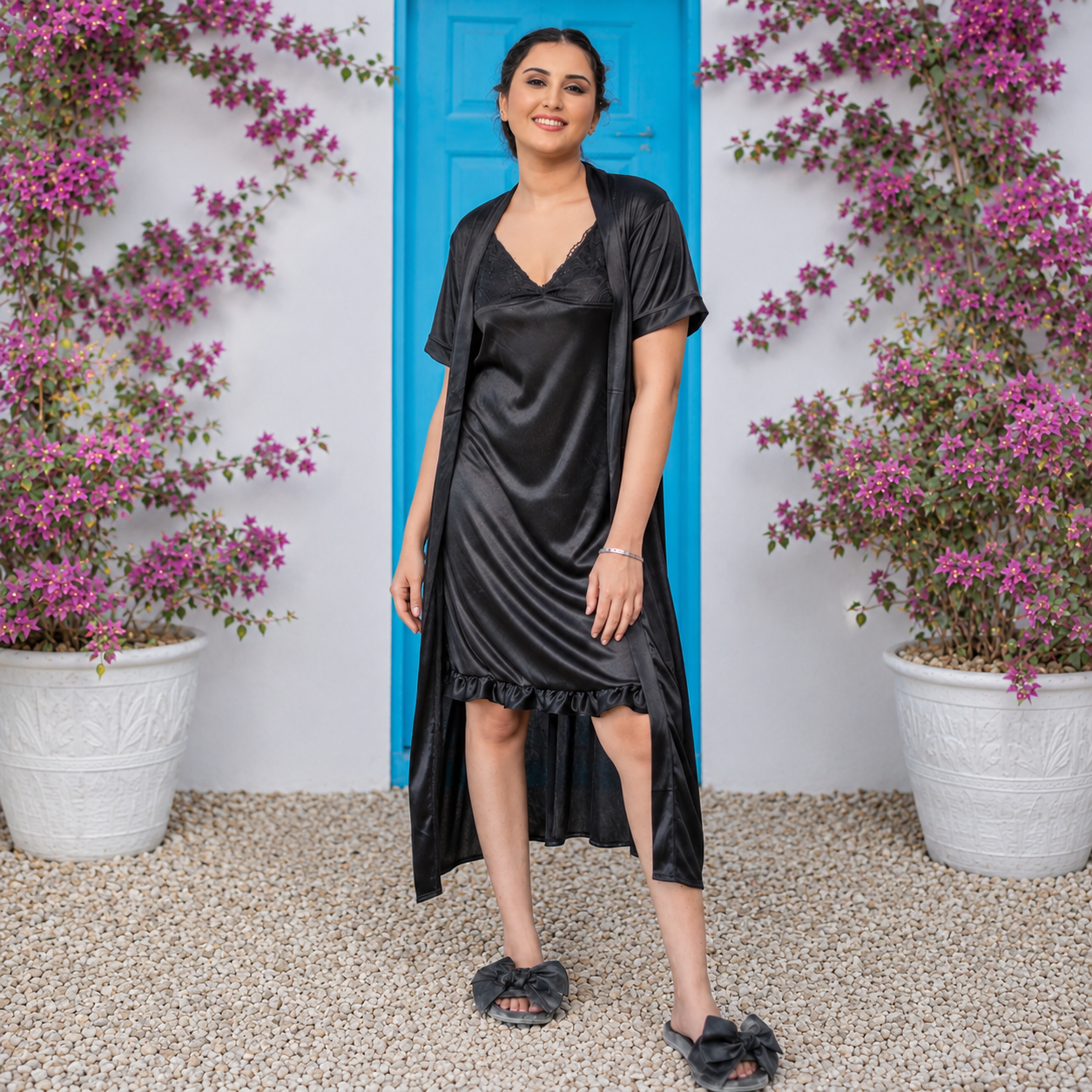 Midnight Allure- 4 Pieces Nightwear Set