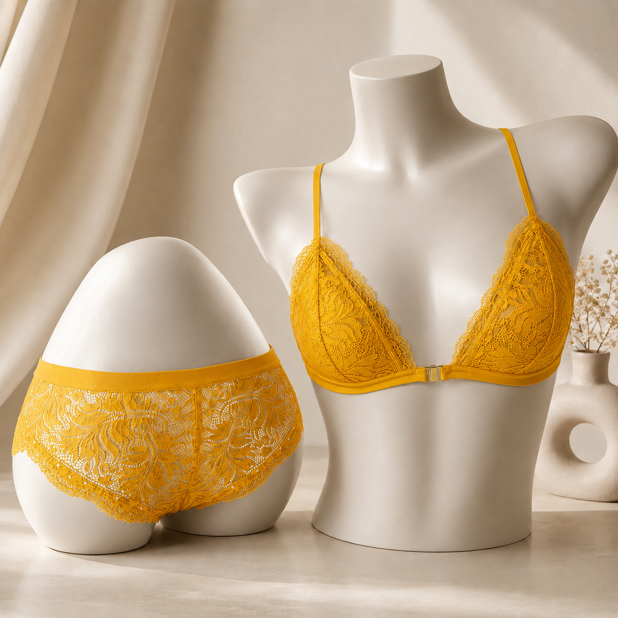 The Front-Clasp Lace Bra & Panty Set