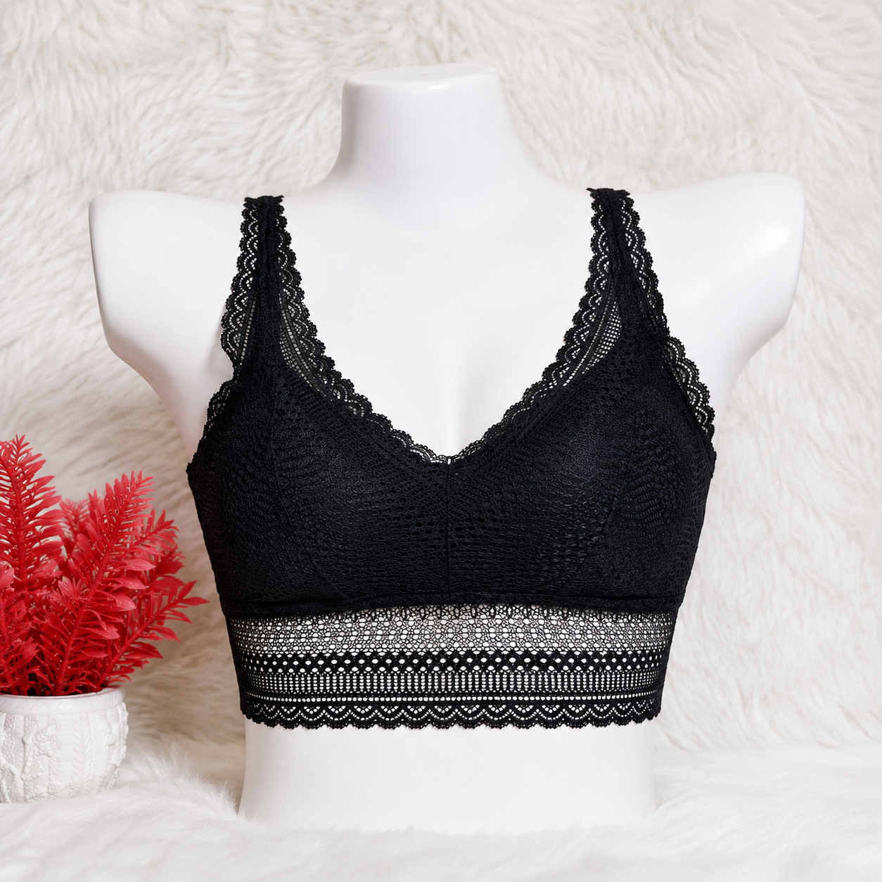 The Longline Geometric Lace Bralette