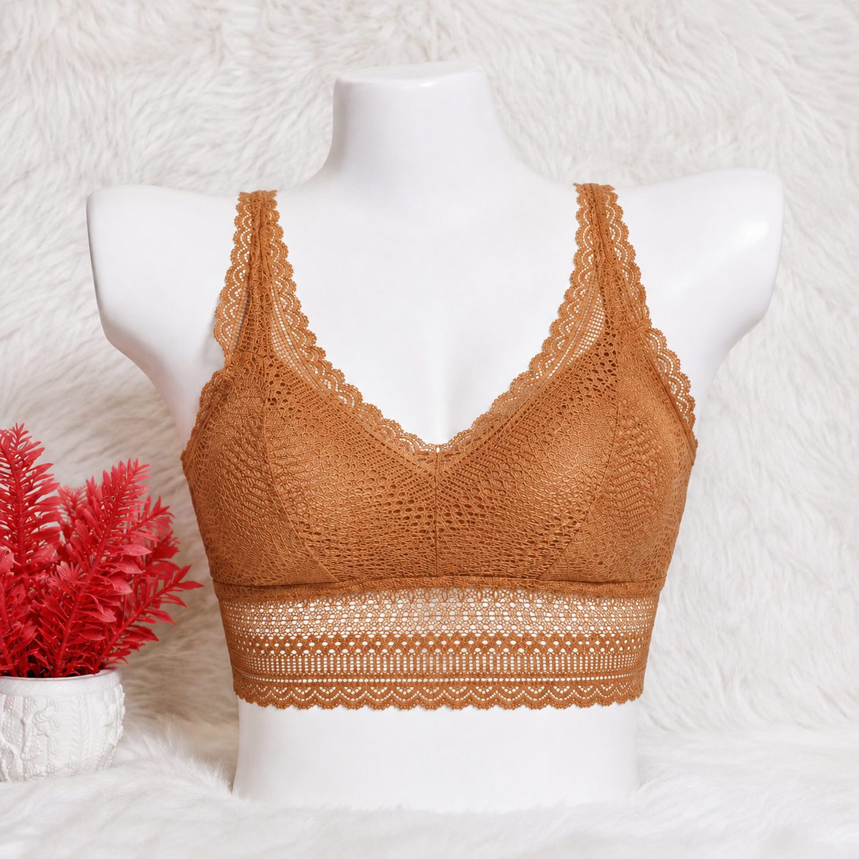 The Longline Geometric Lace Bralette