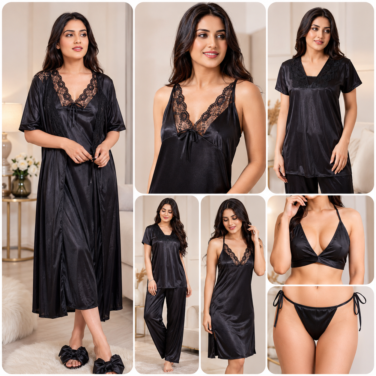 Midnight Allure - 6 Piece Nightwear Set