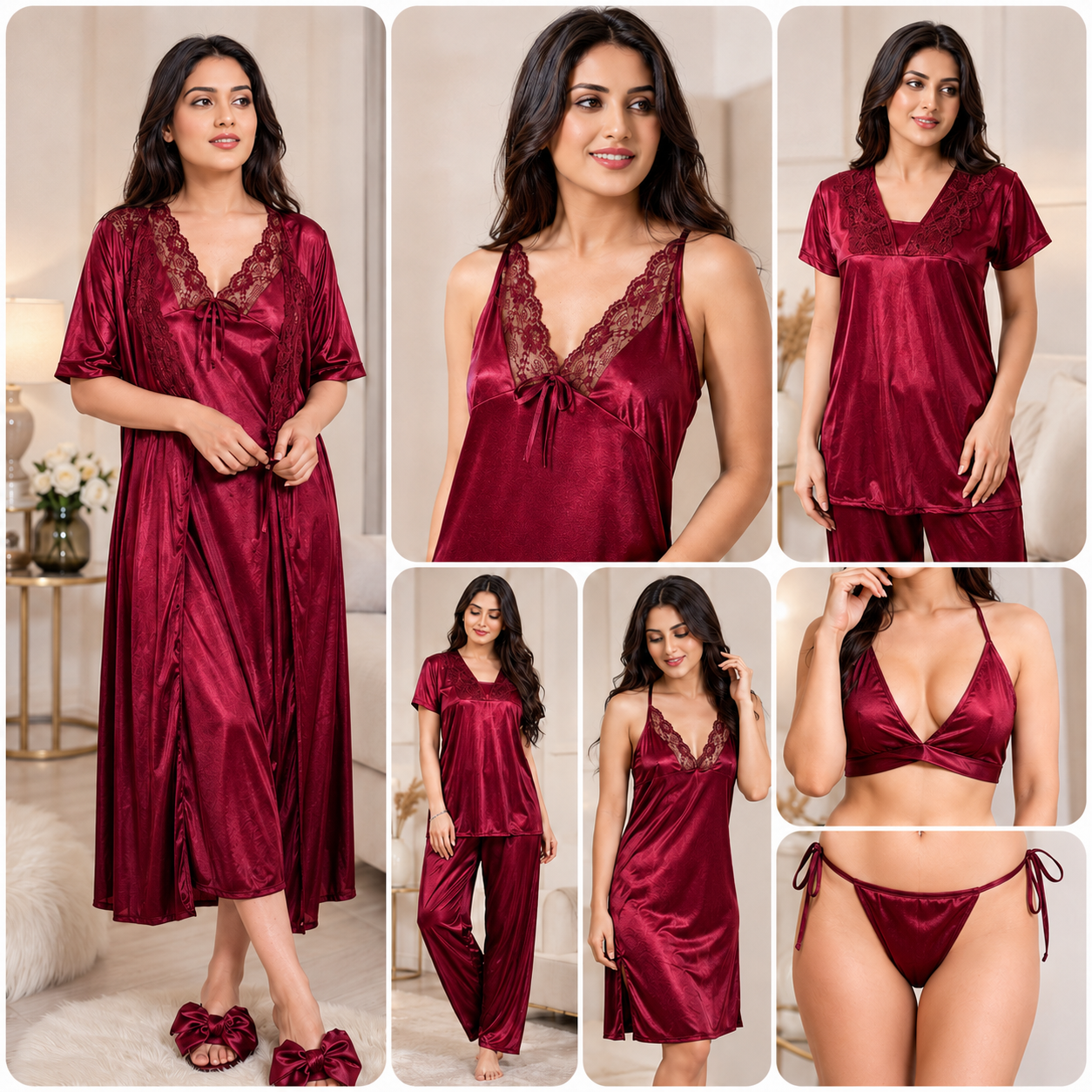 Midnight Allure - 6 Piece Nightwear Set