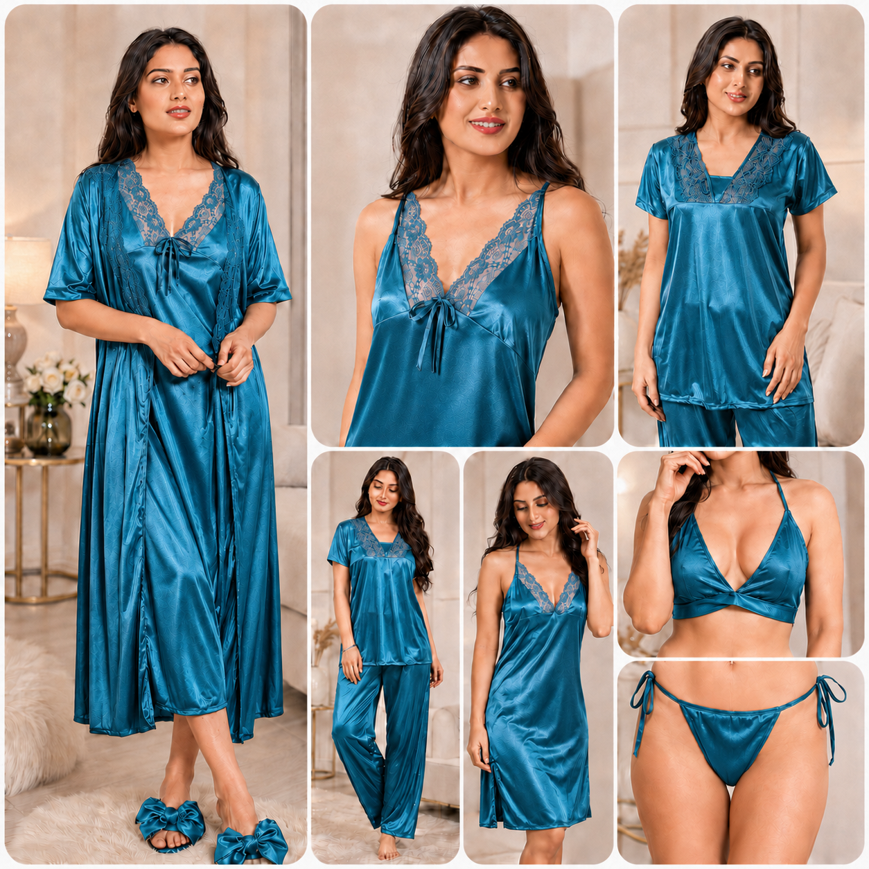 Midnight Allure - 6 Piece Nightwear Set