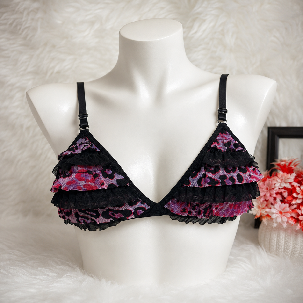 The Tiered Mesh Ruffle Bra