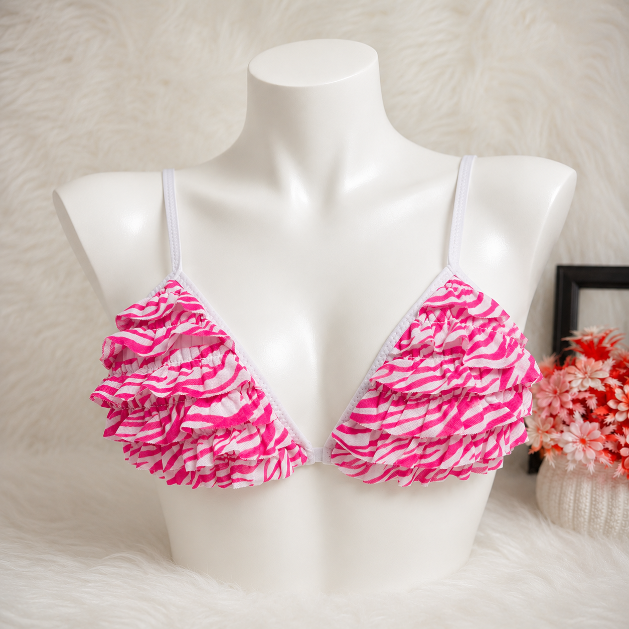 The Tiered Mesh Ruffle Bra