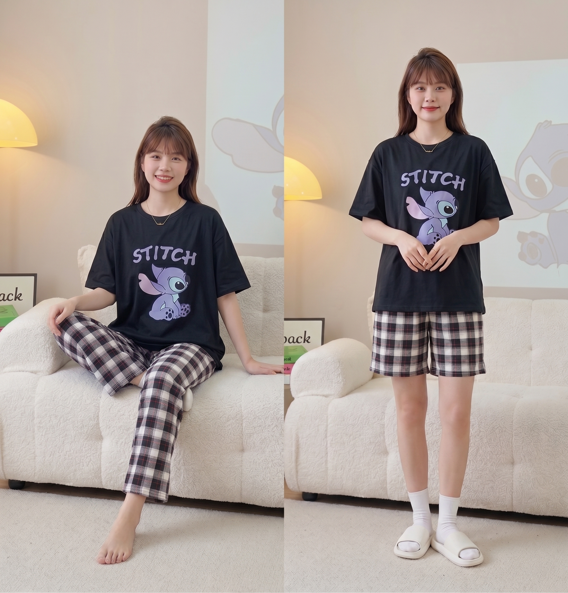 The Stitch Checked 3-Piece Lounge Set